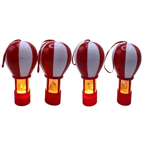 Іграшка на ялинку світиться LED "Повітряна куля-Новорічна" 15,5*8см