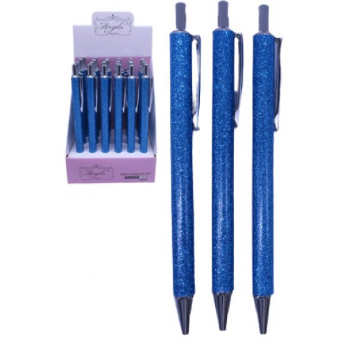 Ручка шариковая автомат "Блестящая синяя" метал, 0.7мм, синяя