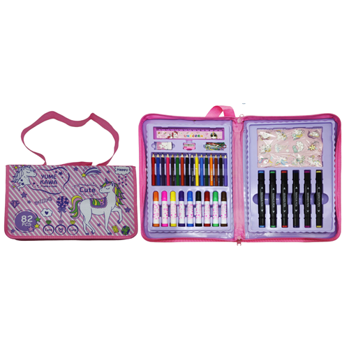 Набор художника для творчества 82 предмета "Единорог" в сумке 34*21,5см