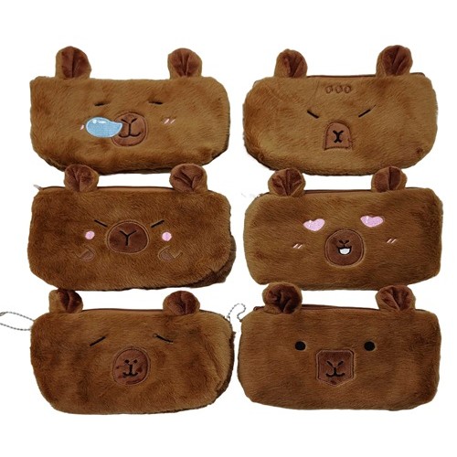 Пенал-косметичка меховая "Капибара"