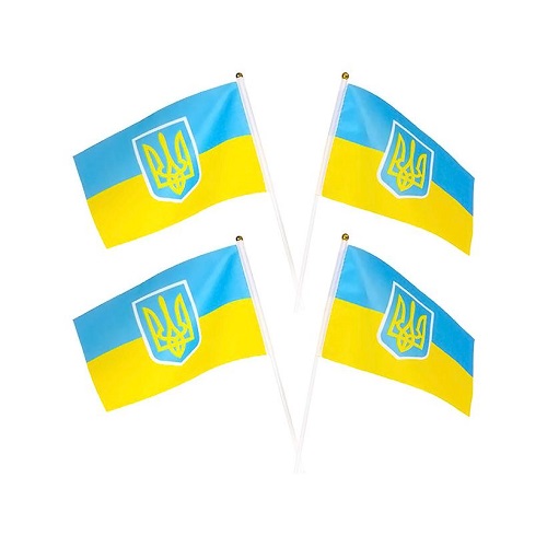 Флаг Украины 14*21см БЕЗ ПРИСОСКИ