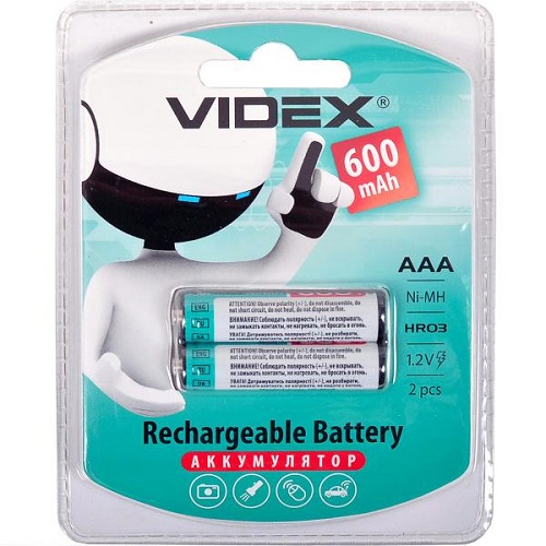 Аккумуляторы VIDEX ААА 600 перезаряжаемые