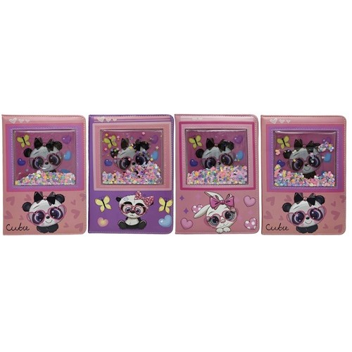 Блокнот А5 "Сипкі блискітки-Панда" 80арк., клітина