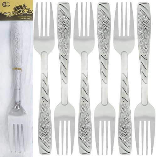 Набор столовых вилок 6шт с узором "Ветка" 19,5см