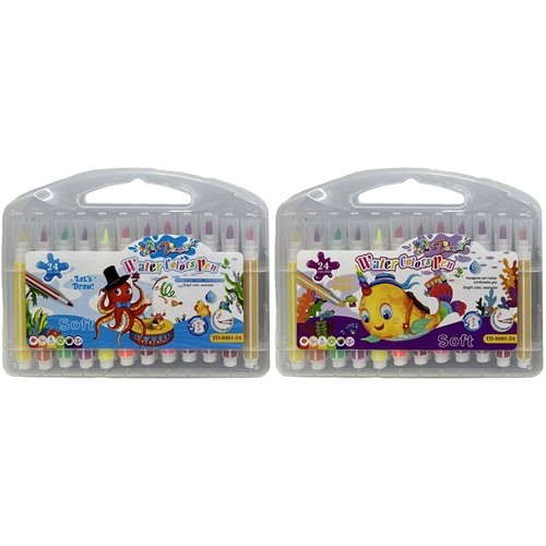 Набір фломастерів з м'яким пензлем 24 кольори "Морський світ" 10,5см