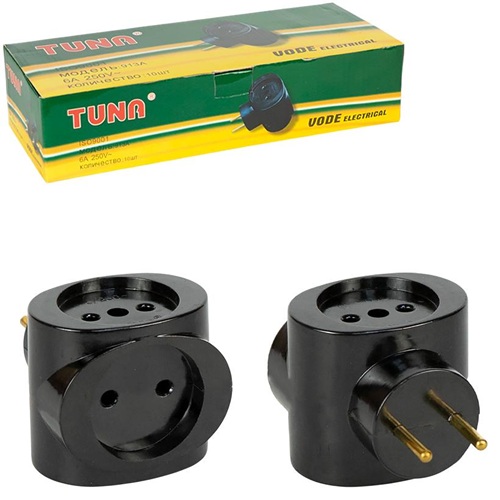 Трійник чорний "Tuna" 5,5*6см на 3 гнізда