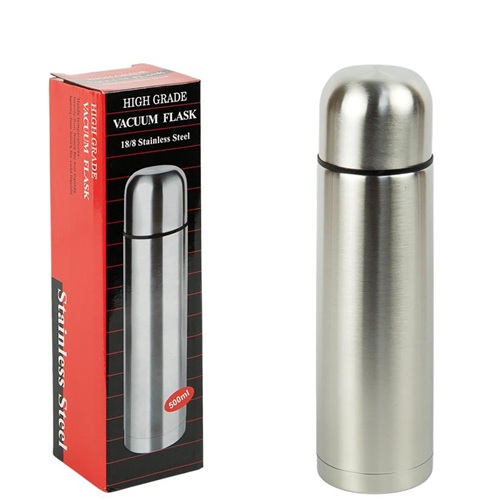 Термос 500мл із нержавіючої сталі з кнопкою, 23*6,5см