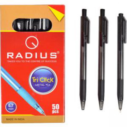 Ручка шариковая автомат «Tri Click» на масляной основе 0.7мм, ЧЕРНАЯ "RADIUS"
