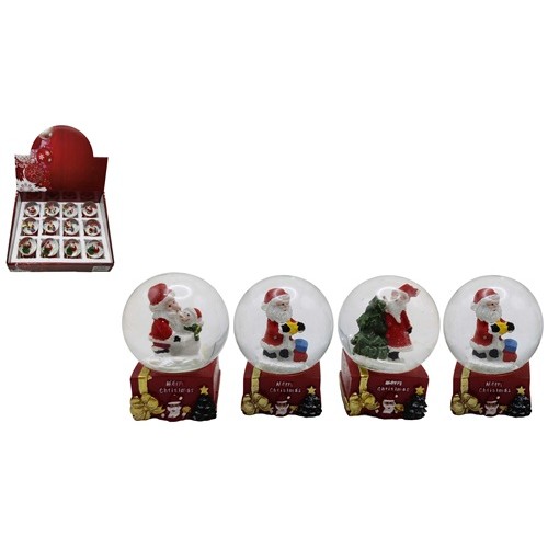 Сувенир "Шар снежный 45мм - Санта, подарок"
