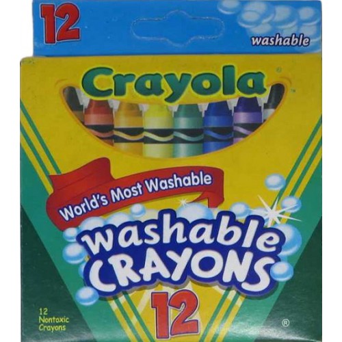 Карандаши цветные восковые "Crayons" 12 смывающихся цветов.