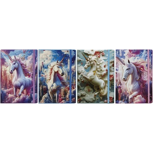 Блокнот на гумці А5 "Єдиноріг 3D" 80арк., клітина