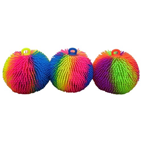 Іграшка-антистрес світиться "Мохнатик-м'яч райдужний" 18см