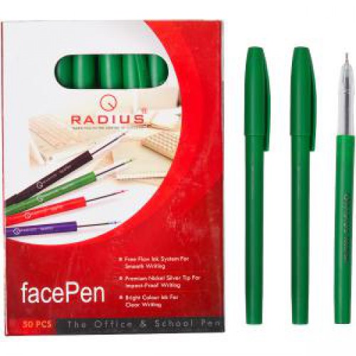 Ручка шариковая "facePen" на масляной основе 0.7мм, ЗЕЛЕНАЯ "RADIUS"