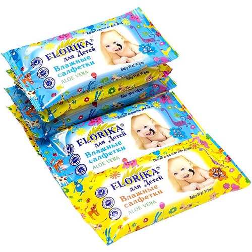 Влажные салфетки для детей "Florika" 15шт