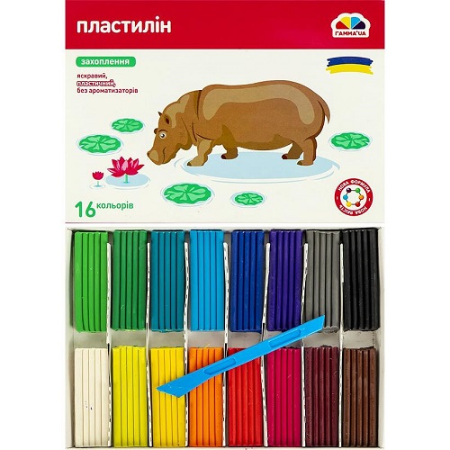 Пластилин 16цв 256г "Гамма"
