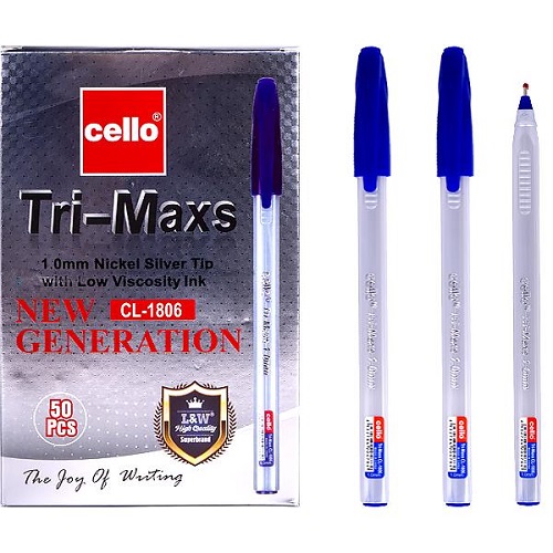 Ручка масляная "Tri-Maxs", 1мм, синяя Cello
