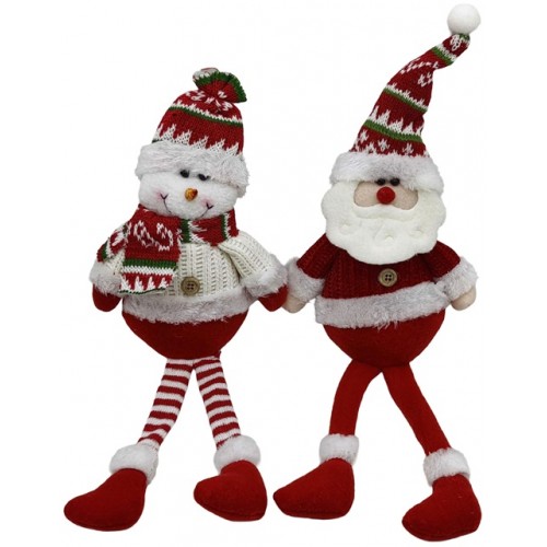 Іграшка м'яка "Санта, Сніговик-довгі ніжки" 40см