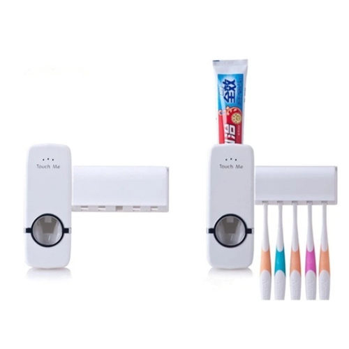 Пластмассовый дозатор для зубной пасты и держатель для зубной щетки Toothpaste Dispense