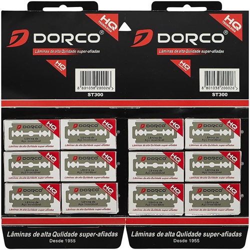 Лезвия DORCO классические, двухсторонние для бритья с платиновым покрытием