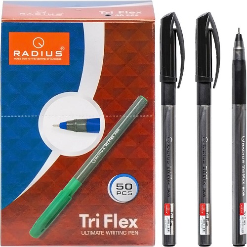 Ручка кулькова на олійній основі "TriFlex PL" 1мм, чорна "Radius"