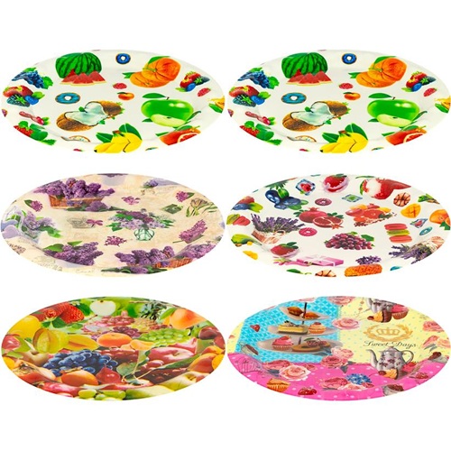 Піднос круглий з малюнком Ø34,5см, пластик