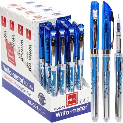 Ручка гелева "1500 Writo-meter gel", 0,5мм, синя Ellott