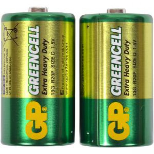 Батарейки GP 13G-S2 солевые R20, D (2шт)