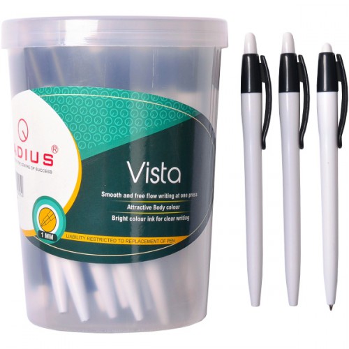 Ручка шариковая автомат RADIUS "Vista" на масляной основе 1мм, ЧЕРНАЯ