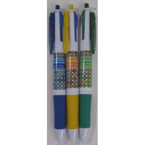 Ручка шариковая 4х цветная "Орнамент"