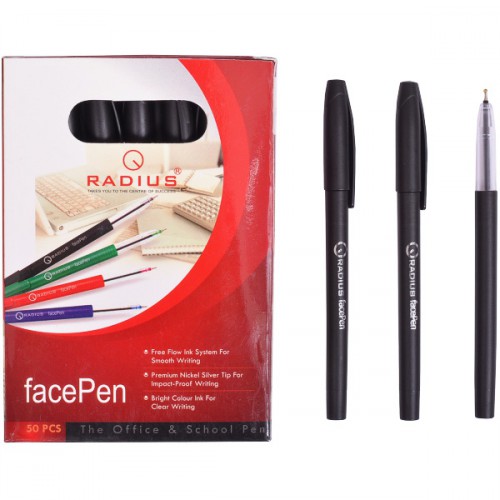 Ручка шариковая "facePen" на масляной основе 0.7мм, ЧЕРНАЯ "RADIUS"