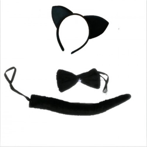 Набор карнавальний "Кошка" (обруч с ушками + галстук-бабочка + хвостик)