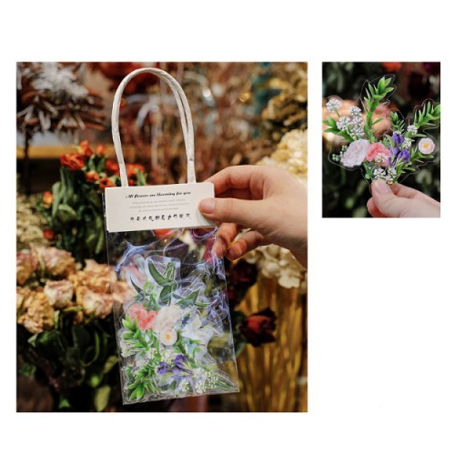 Наклейки в сумочке -декор "Цветы" (10шт)