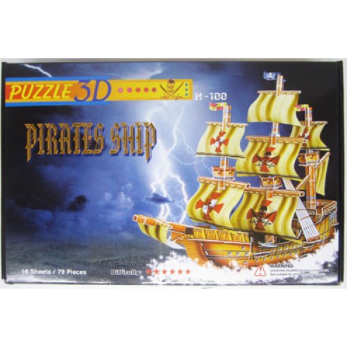 Пазл 3D "Пиратский корабль"  74*25*72см, 16л=79злементов