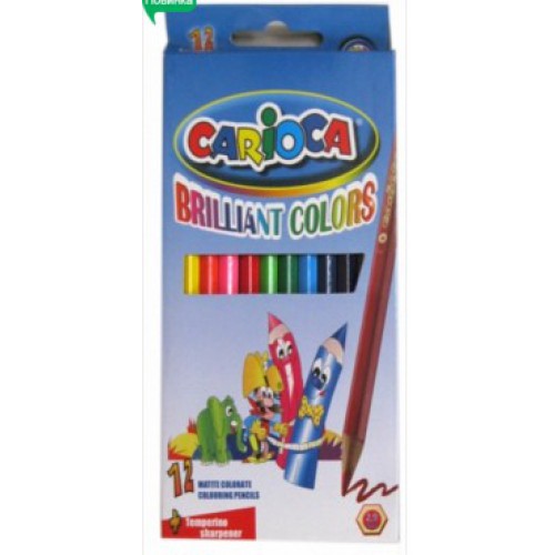 Набор цв. карандашей 12цв Carioca"Brilliant colors" 2,9мм
