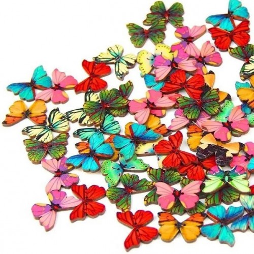 Набор пуговиц деревянных "Бабочки" 2,5см (10шт)