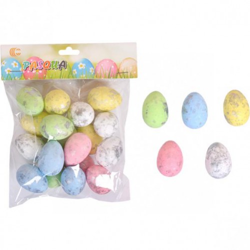 Набір Яйця декоративні кольорові зі сріблом 4см, 4кол, пінопласт
