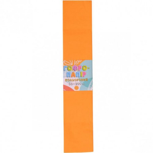 Гофрированная бумага 50*200см, светло-оранжевый, 17г/м2 20%