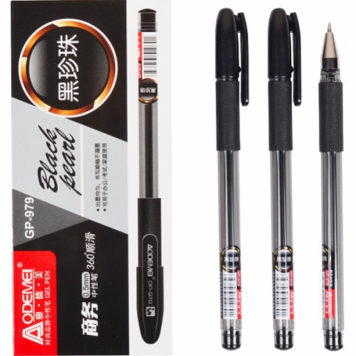 Ручка гелевая "Black pearl" 0,5мм, черная