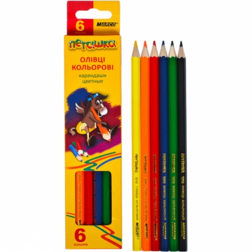Набір кольорових олівців 6кол серія Пегашка MARCO