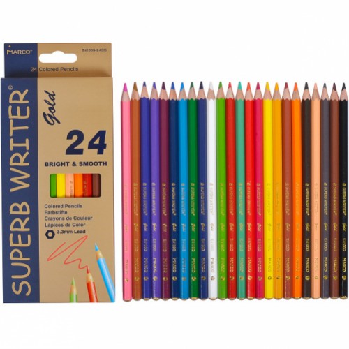 Набор цветных карандашей 24цв серия Superb Writer GOLD MARCO