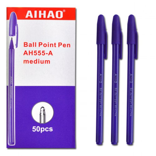 Ручка шариковая масляная 0,5мм, ФИОЛЕТОВАЯ Aihao