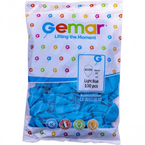 G90/09 Кульки 10' пастель "Світло блакитні" "Gemar" Італія
