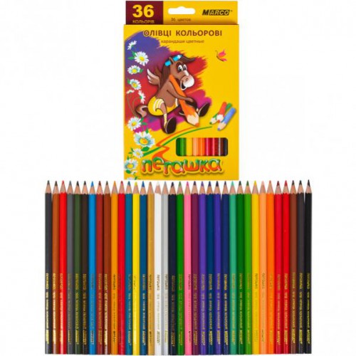 Набор цветных карандашей 36цв серия Пегашка MARCO