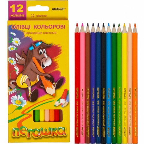 Набор цветных карандашей 12цв серия Пегашка MARCO