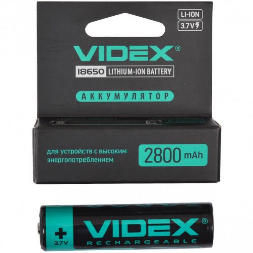 Аккумулятор Videx Li-Ion 18650-P(ЗАЩИТА) 2800mAh, литий-ионный