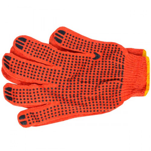 Перчатки рабочие (оранжевые с точкой) 