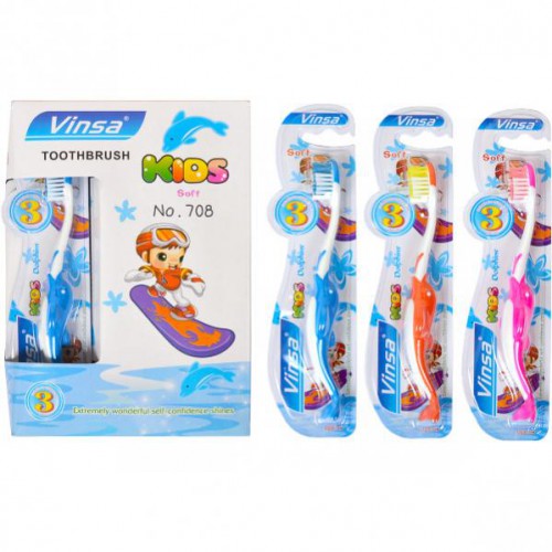 Зубна щітка дитяча «Vinsa Soft» - Дельфінчик, 15см, м'які, 3+