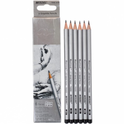 Набір простих олівців 6шт (2Н-3В) MARCO