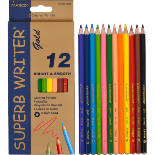 Набір кольорових олівців 12кол серія Superb Writer GOLD MARCO