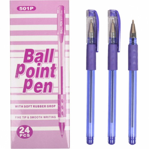 Ручка масляна 0,7мм, фіолетова